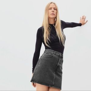 Abercrombie & Fitch Ultra High Rise Black Denim Mini Skirt Size 2